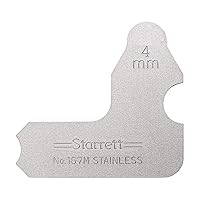 Vista 11 de Starrett Medidor de radio individual para radios convexos y cóncavos, ideal para carpinteros y construcciones, acero inoxidable, calibre de radio