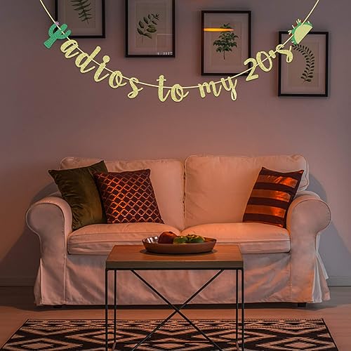 Miniatura 5 de Adios To My 20's Banner, pancarta de 30 cumpleaños, decoración de fiesta mexicana