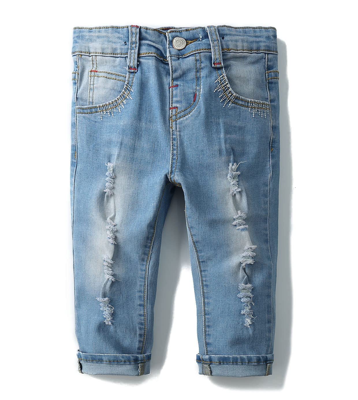 Jeans Svasati KIDSCOOL SPACE Per Ragazze, Con Cintura Elastica Interna, Denim Ad Alta Elasticità, 4 Colori, Taglie 5-14 Anni