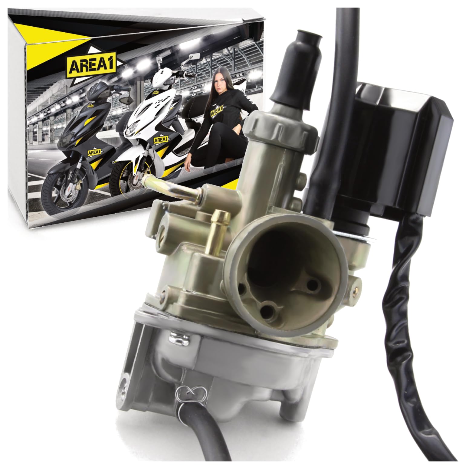 Area1 Ersatz Vergaser kompatibel mit 50ccm 2-Takt Kymco Agility 50 RS, Dink, Grand Dink (S), G-Dink, Like, People, Super 8 Super 9 Top Boy Cobra Vitality Cross Yager Spacer Yup (SF10 Motor)