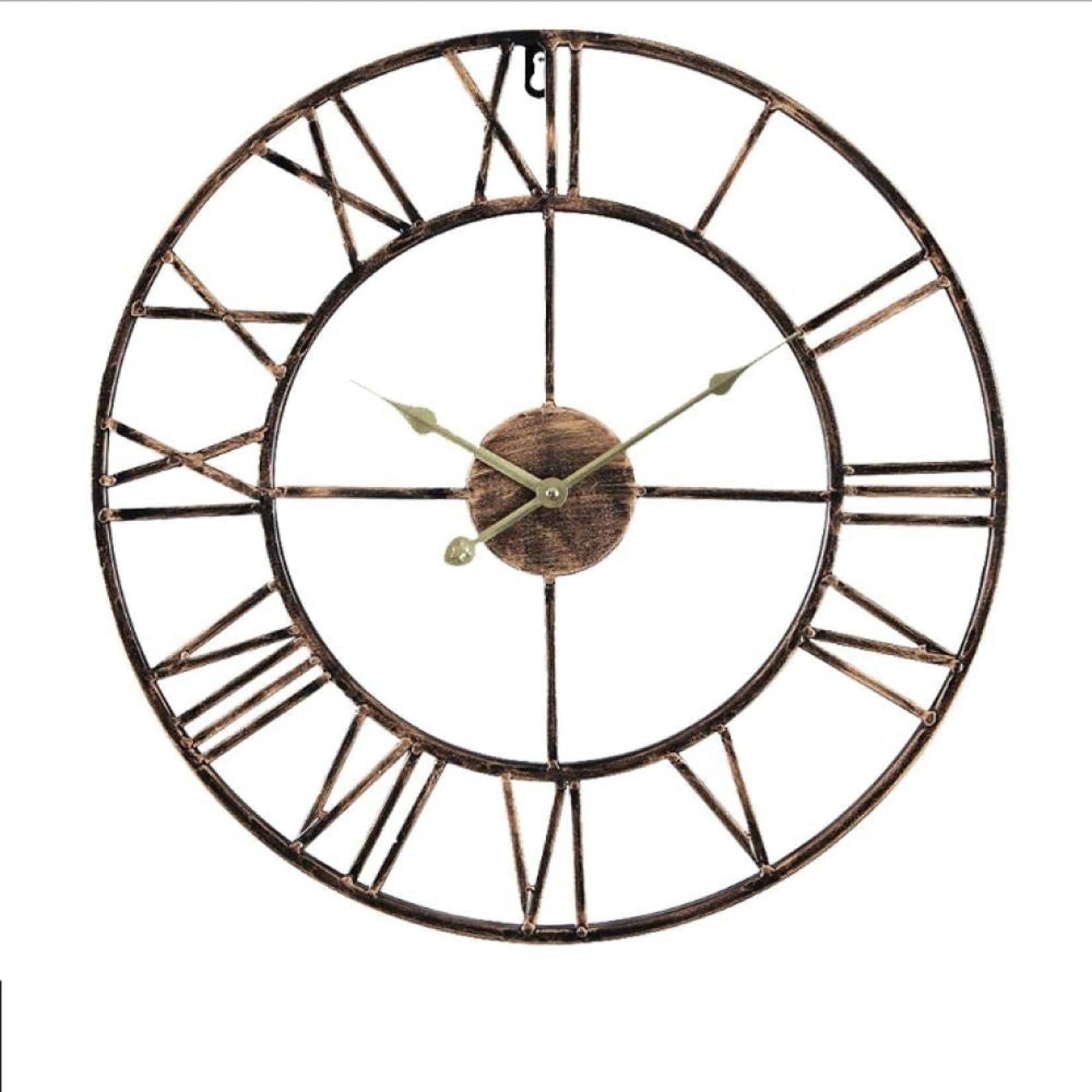 Horloge murale en fer forgé géante de 50 cm style vintage pour une décoration extérieure