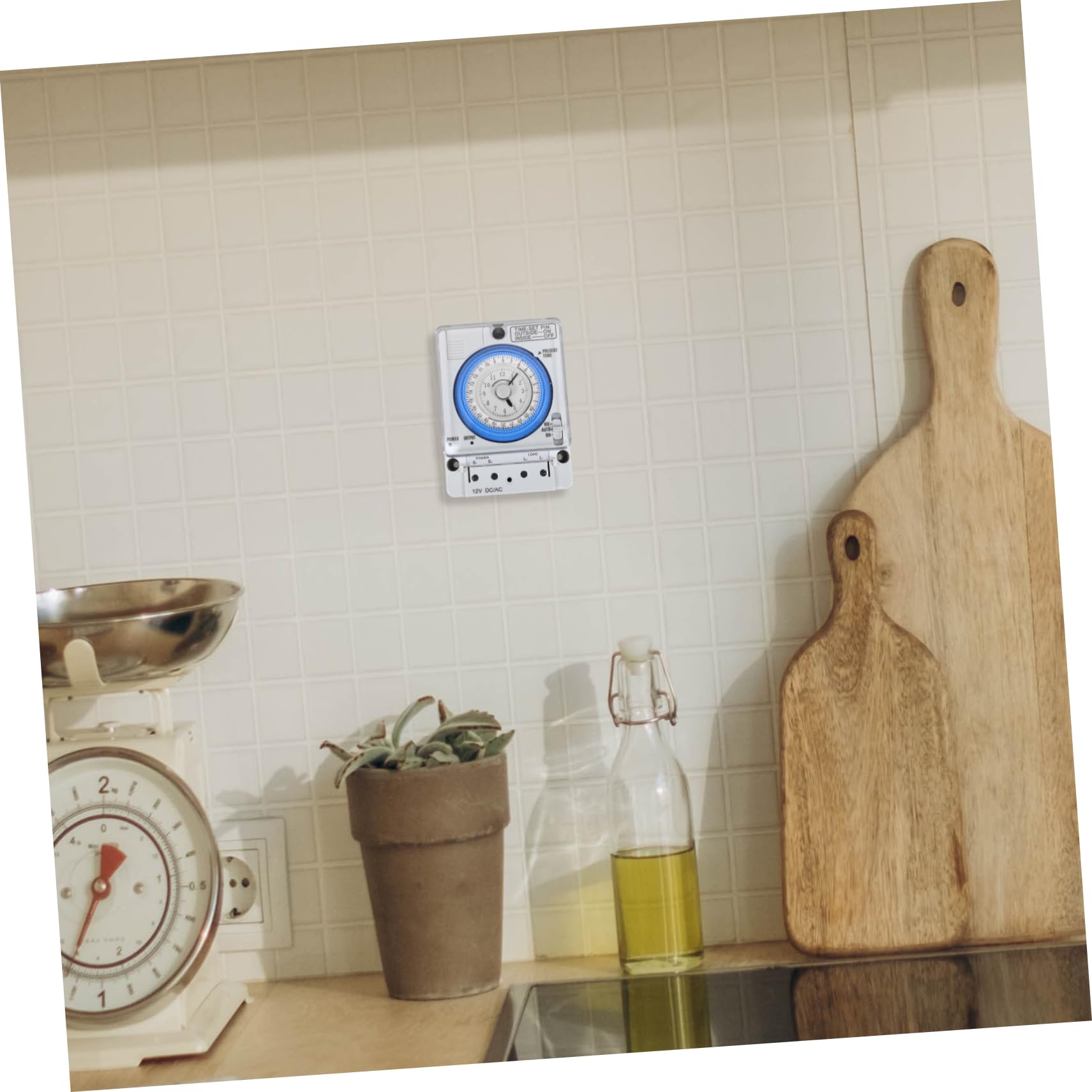 Garneck Temporizador Mecánico de Cocina Analógico 12vac/DC, Portátil y Fácil de Usar, Temporizador de Cuenta Regresiva para Control Preciso en Cocinas y Espacios Interiores, Dispositivo