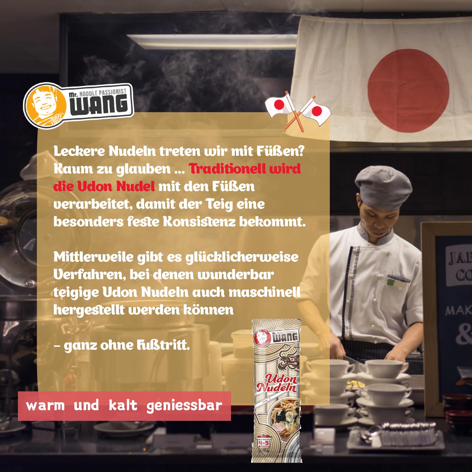 Mr. WANG Udon Pasta di grano giapponese per zuppe, insalate, ciotole e piatti wok