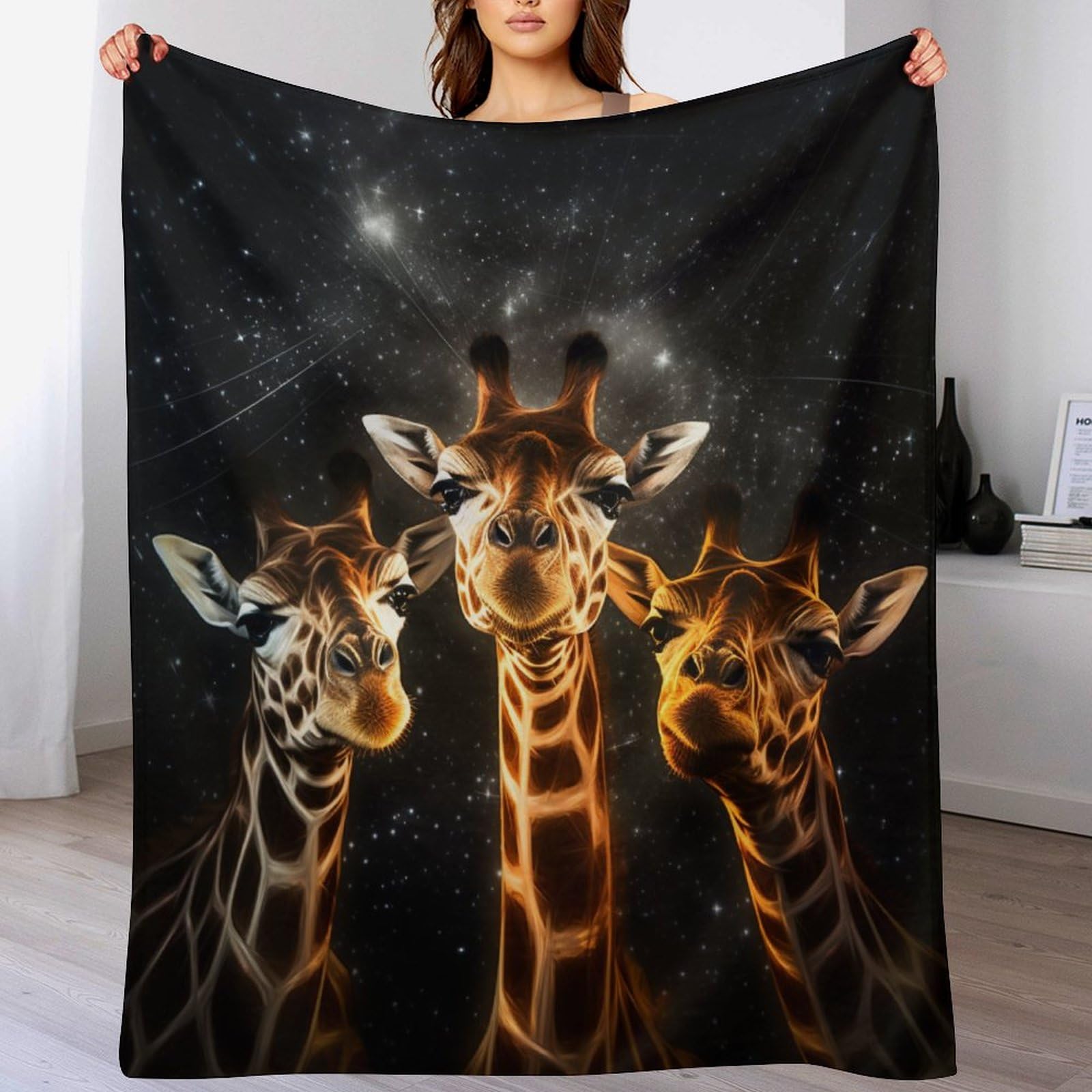 Couverture polaire girafe pour des moments cocooning sur votre canapé ou votre lit