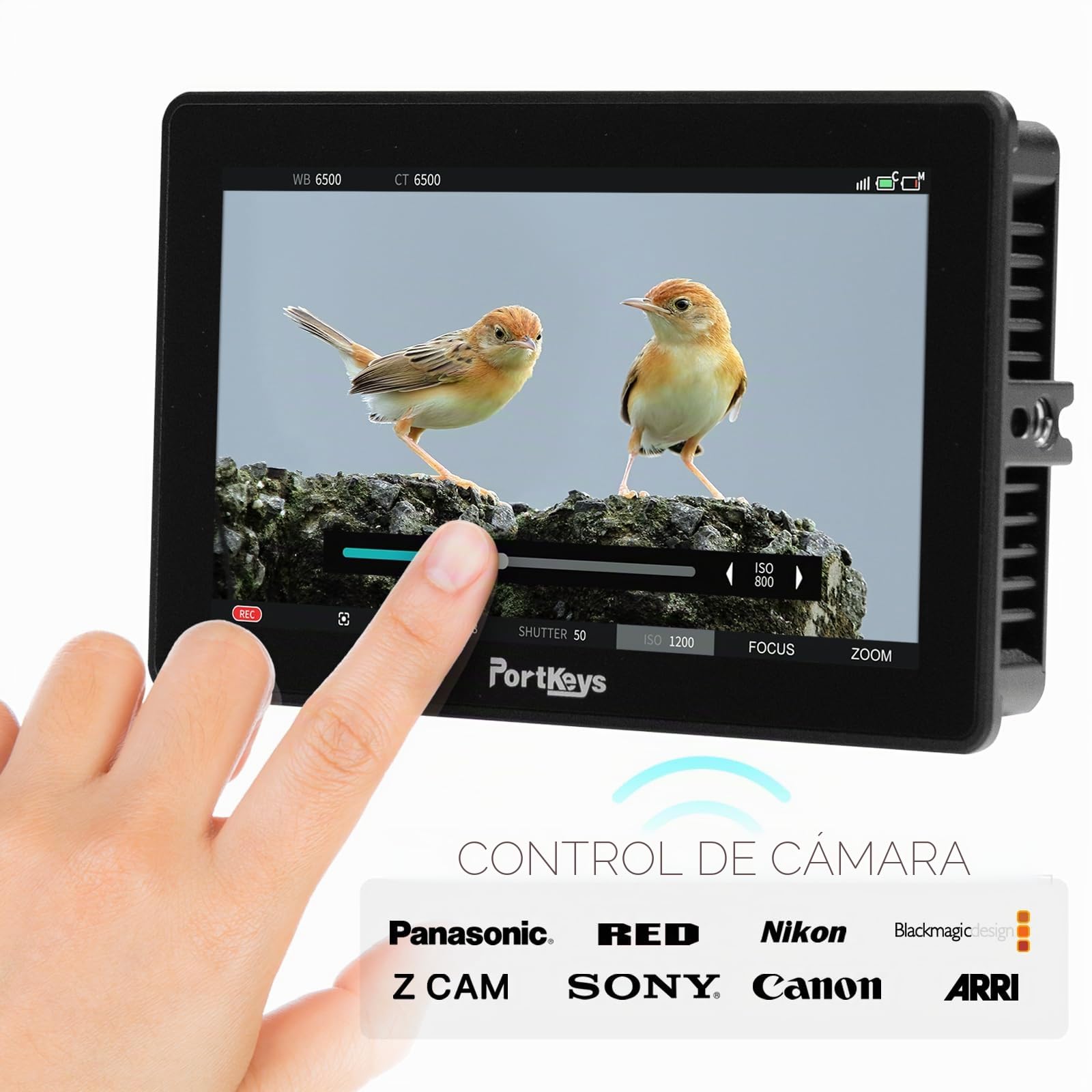 Portkeys BM5IV WR Monitor de Campo 5,5" 2000nits SDI HDMI, Control de Cámara Inalámbrico para Red ARRI Sοny Canοn ZCAM, Conversión Cruzada 3G-SDI 4K HDMI, Salida 3D LUT, Carcasa de Aluminio
