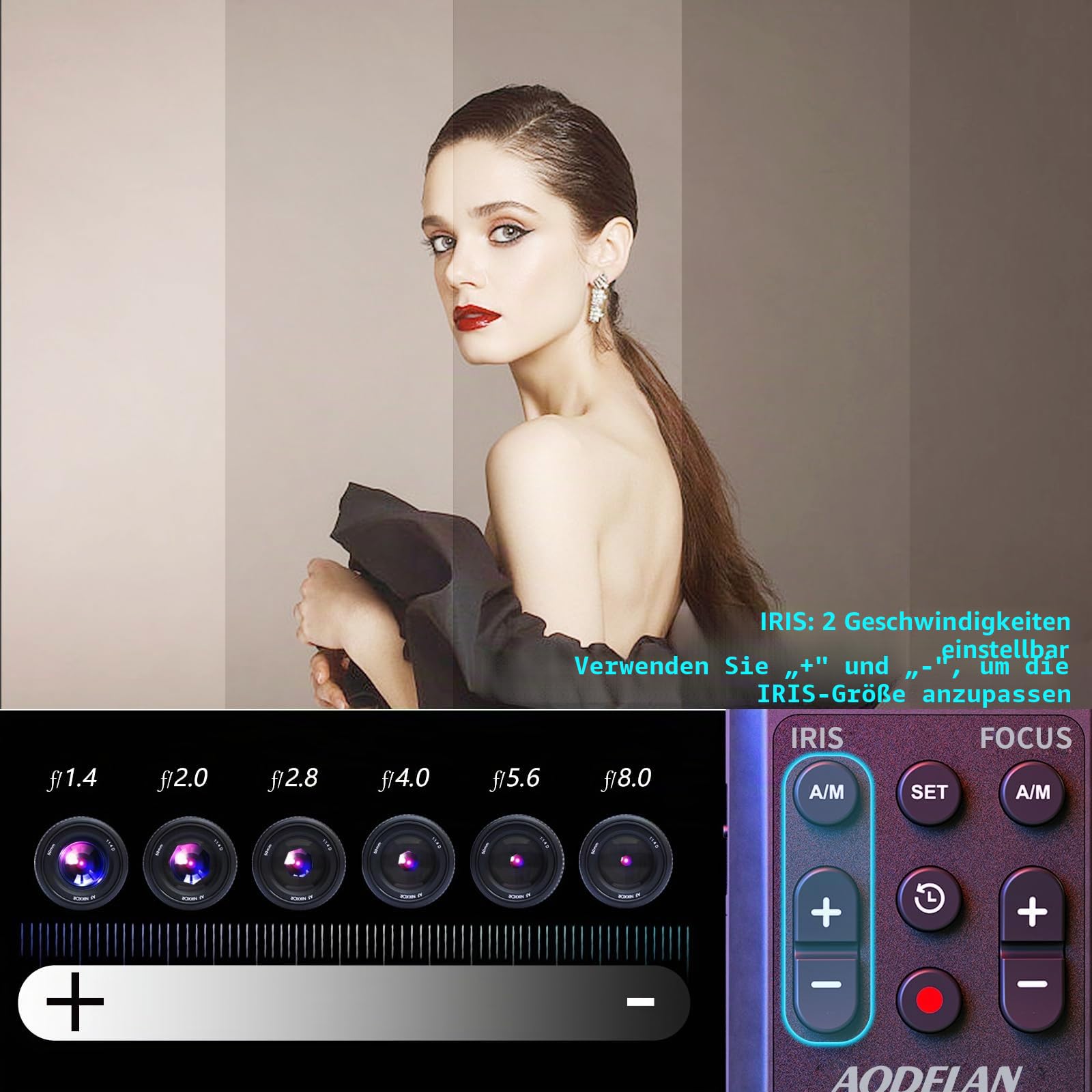 AODELAN Lanc Camcorder Wireless Zoom Controller für Sony und Canon Videoaufnahmen Fernbedienung mit 2,5 mm Klinkenkabel, Fokus, Iris für Canon Vixia HF G40, G50, G70, G60, XA11, XA50