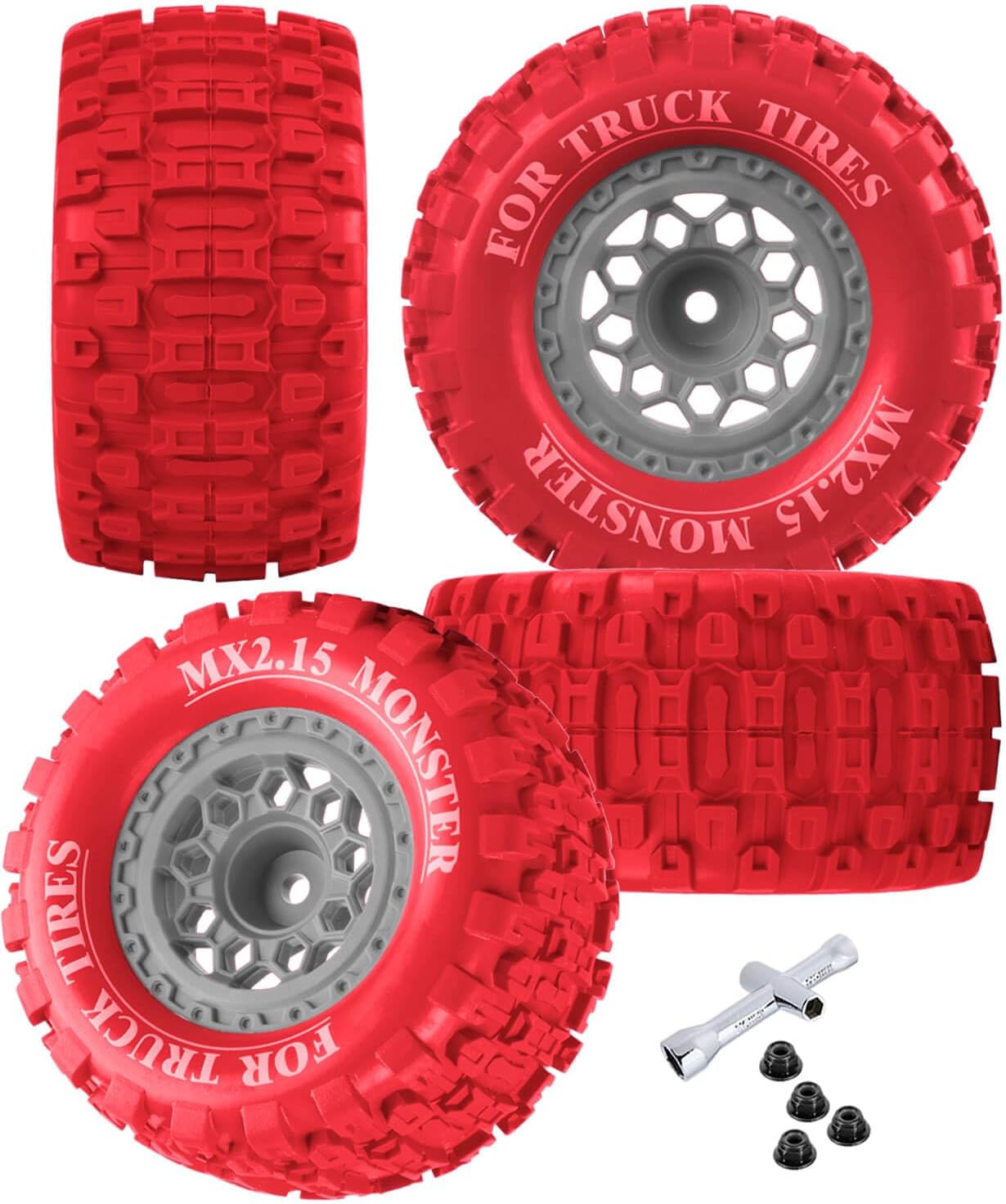 12mm Hex RC Drift Wheels for 1/16 Mini Maxx & Mini XRT MJX 16207 16210 16209 16208,HSP 94186,E-Revo,L0s1,1/18 Mini LMT RC Crawler Car Truck,BRCatWPark RC Wheel Tires,Mini RC Truck Tires,Black Blue