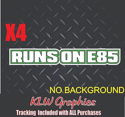 Miniatura 2 de Runs On E85 Lime Green Black White Full Color Decal Sticker Coyote Windshield Decal 5.0 Pipe Turbo JDM