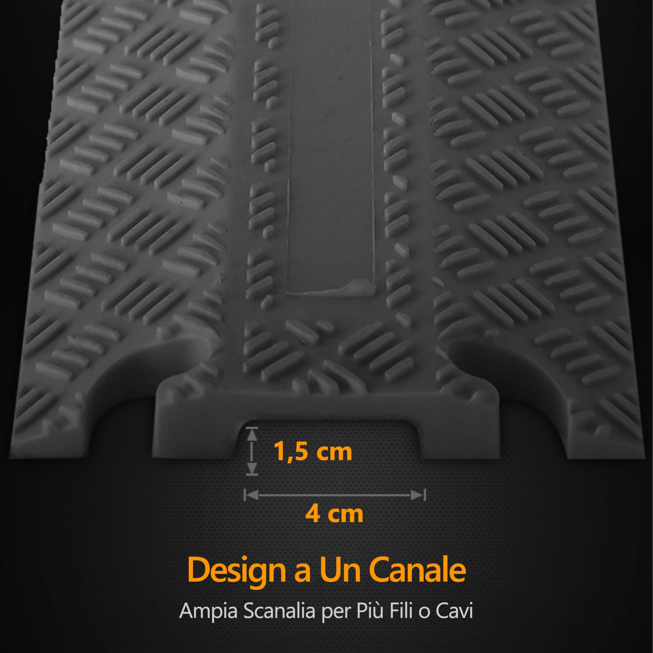 Pyle Rampa Auto 203 cm, Gomma Canalina Passacavi Calpestabile 1 Canale, Rampe per Auto, Protezione Passacavi Cavi/Tubi Pesanti Set 2