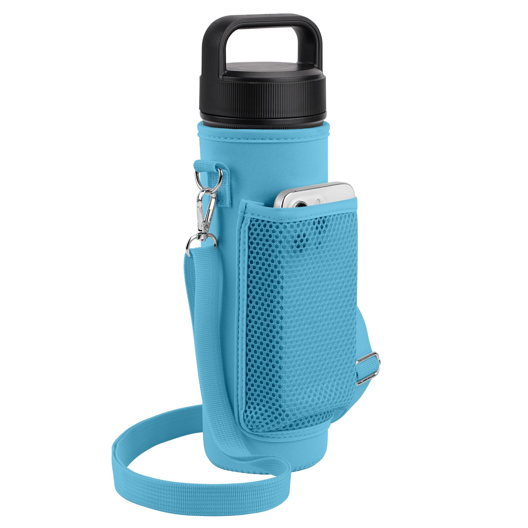 Linkidea Water Bottle Carrier with 2 Strap Compatible with YETI Rambler Bottle 26oz, Yonder 25oz, Travel Waterbottle Sling Bag Holder, Shoulder Strap