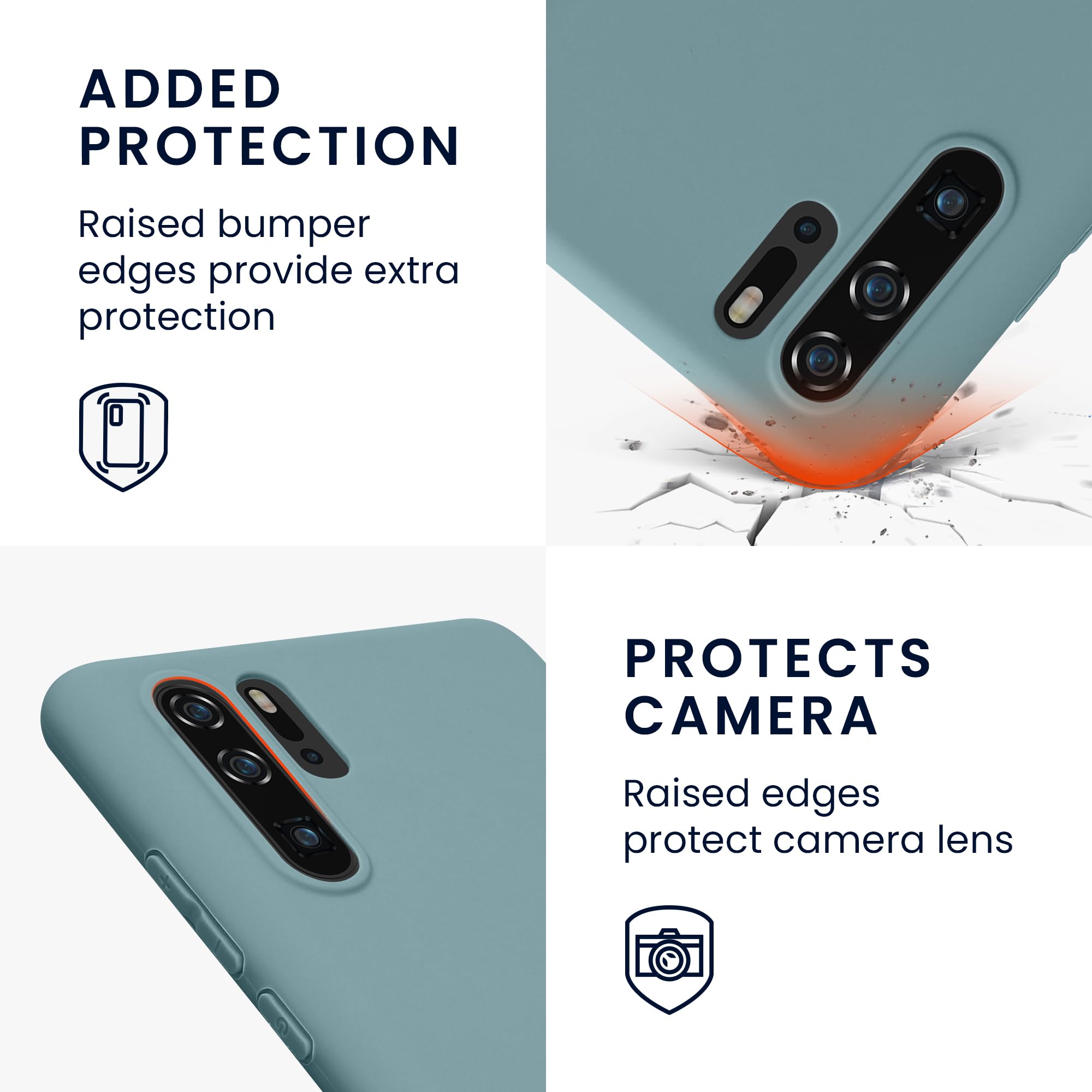 kwmobile Case for Huawei P30 Pro Case - Soft Cover - Shockproof TPU Material - Wireless Charging - Antique Stone - Image 3