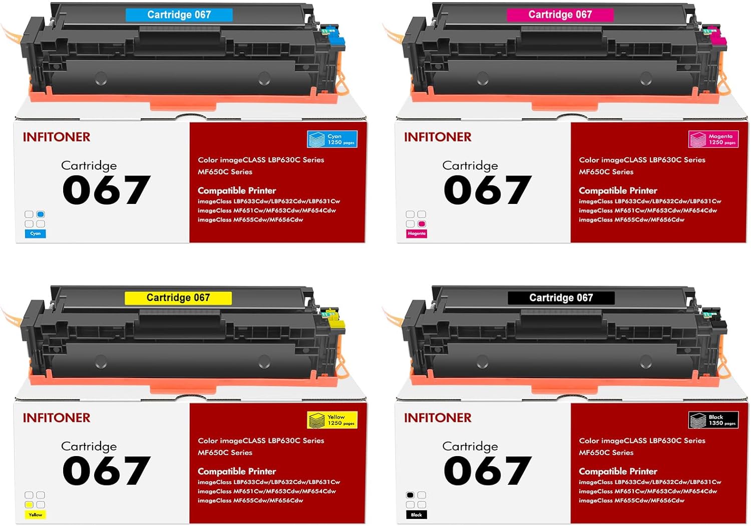 INFITONER 067 toner cartridge set for Canon imageCLASS printers