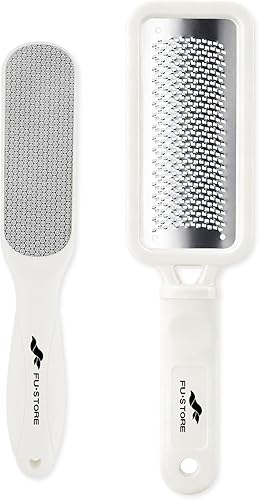 Miniatura 8 de Fu Store Paquete de 2 Limas para Pies Removedor de Callos de Acero Inoxidable Raspador de Pies y Lima de Pies de Doble Cara Raspador Profesional