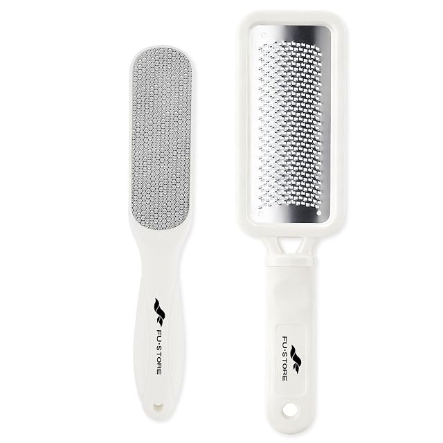 Fu Store 2 Pack Foot Files Callus Remover Stainless Steel Foot Rasp and Dual Sided Feet File Professional