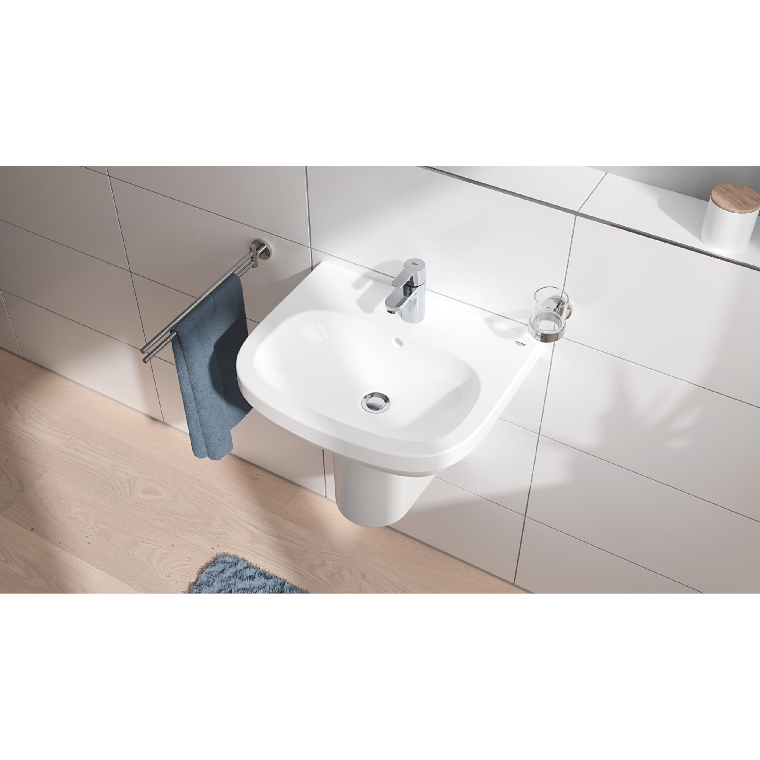 GROHE lavabo suspendu, Euro Ceramic, largeur 55cm, traitement anti-calcaire et anti-bactérien Pure Guard, blanc alpin, 3933600H (Import Allemagne)