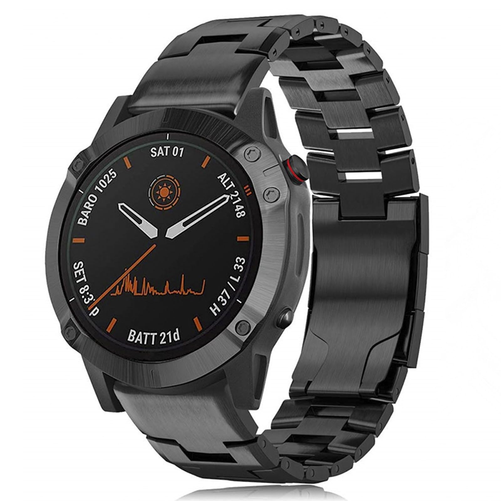 AISPORTS Kompatybilny z Garmin Fenix 8 51 mm/7X/7X Pro pasek ze stopu tytanu, 26 mm szybkie dopasowanie pasek do zegarka, metalowa bransoletka, pasek zastępczy do Garmin Instinct 3 50 mm/Quatix 7X
