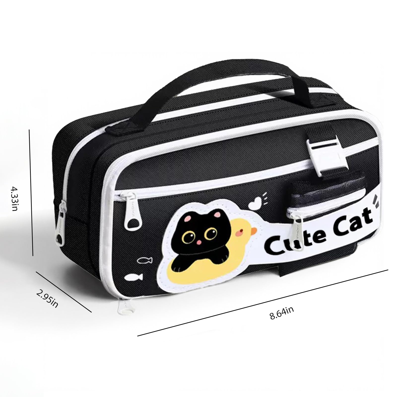 Juego de papelería de gato negro, suministros escolares para gatos, incluyendo notas adhesivas, lápices mecánicos, borrador, cuaderno, calcomanías, regla, etc. Regalos de cumpleaños Kawaii para