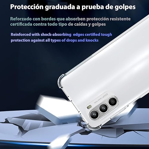 Miniatura 3 de Funda para Motorola G52MOTO G82 5G Clear TPU Cuatro Esquinas Cubierta Protectora Transparente Suave Funda
