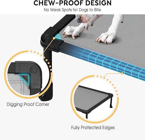 Miniatura 2 de Veehoo Cama elevada para perros a prueba de masticación, plataforma de entrenamiento duradera para perros grandes, cuna elevada para interiores y