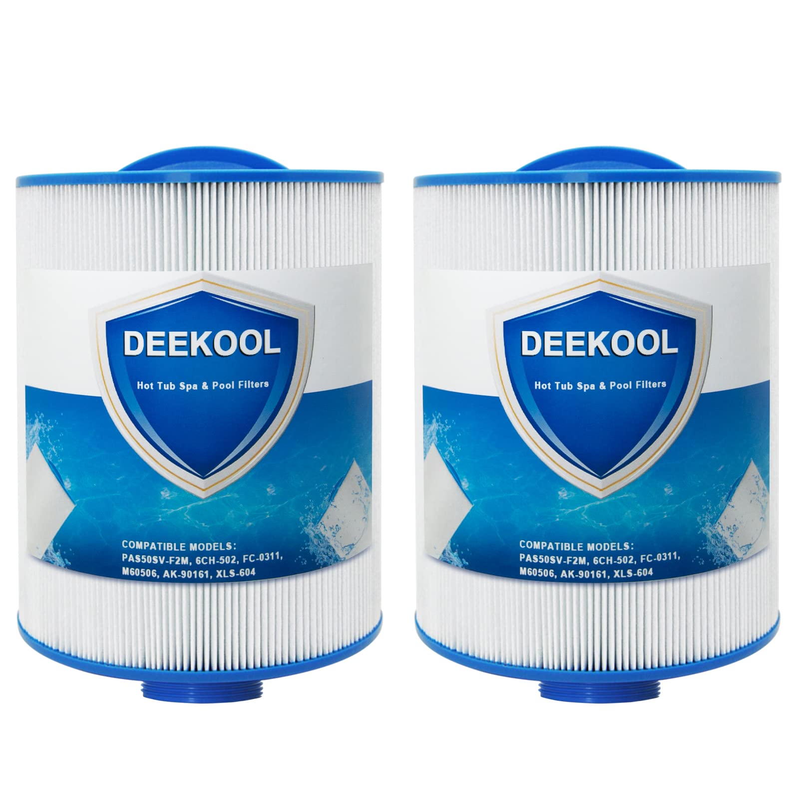 PAS50SV-F2M Hot Tub Spa Filter Cartridge, Compatible with Unicel 6CH-502, Filbur FC-0311, Master Deluxe M60506, Magnum AR50, Baleen AK-90161, Excel Filters XLS-604 Artesian Spas Filter, 2 Pack