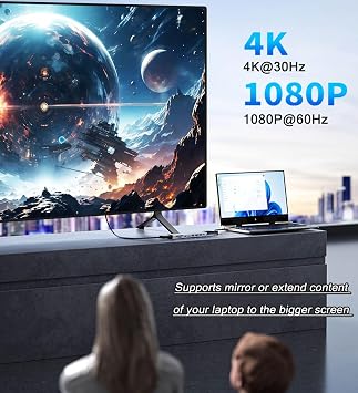 USB C Hub HDMI Adapter for Monitor, VIENON 9 in 1 USB Type C Laptop Docking Station with 4K HDMI, SD/TF Card Reader, 100W PD, Compatible for MacBook Pro, XPS Laptop (Supports DP ALT Mode)