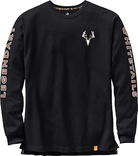 Legendary Whitetails Men's Non-Typical Long Sleeve Graphic Tee - 100% Preshrunk Heavyweight Cotton, Camo Accents, Big & Tall Sizes