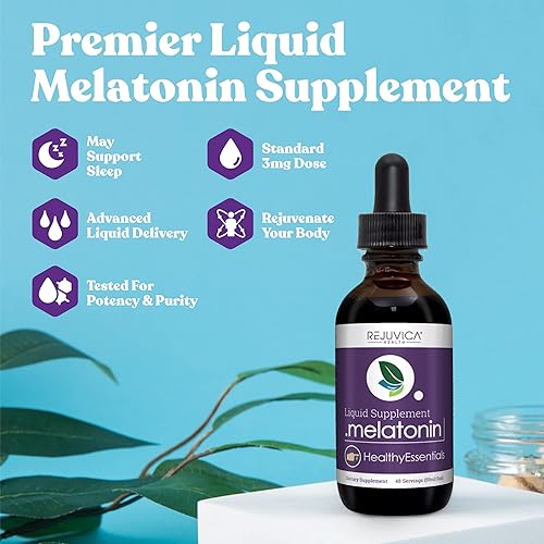Miniatura 2 de Rejuvica Health Healthy Essentials Melatonina - Suplemento de melatonina líquida avanzada - 3 mg para apoyar el sueño