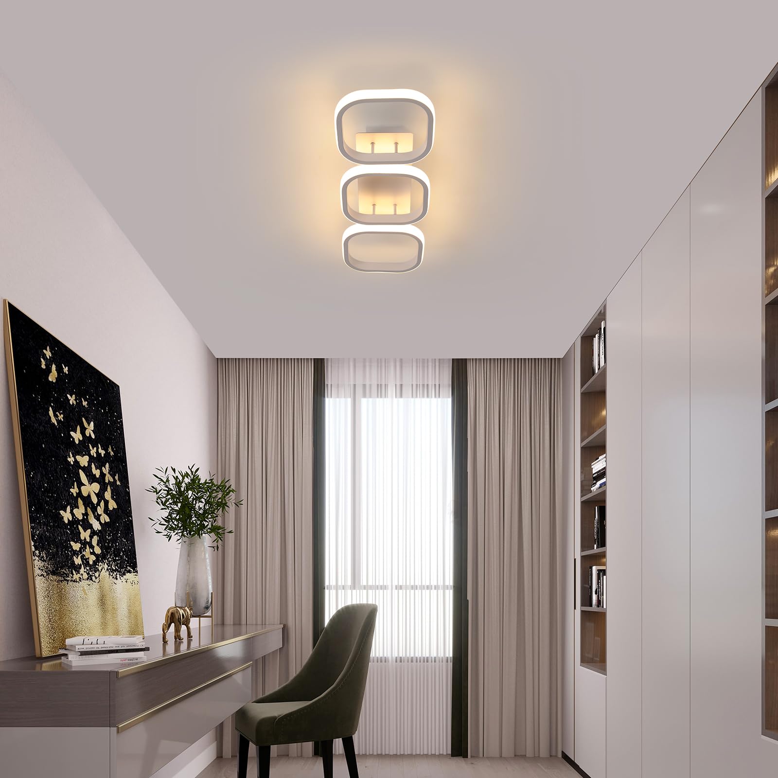 Plafoniera LED Soffitto 32W 3840LM - Quadrata, Bianco Freddo 6500K, Moderna Per Soggiorno/Cucina - Foto 7