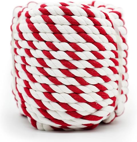 Cuerda de algodón torcida natural de 3 hebras (12 pulgada x 100 pies), cuerda suave y gruesa fuerte para manualidades, colgar en la pared,