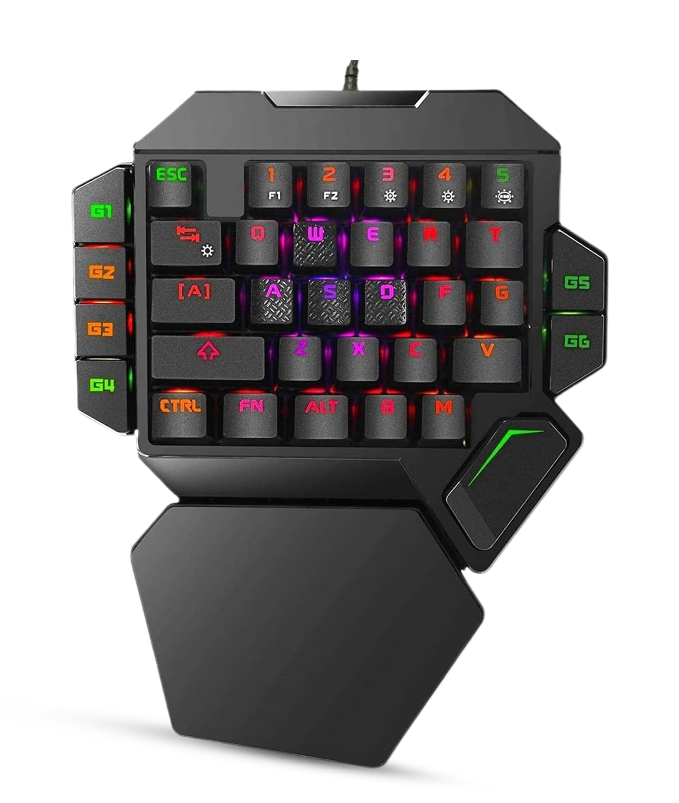 Gugxiom Single Hand Gaming Keyboard, Typewriter Style Mechanical Gaming ...