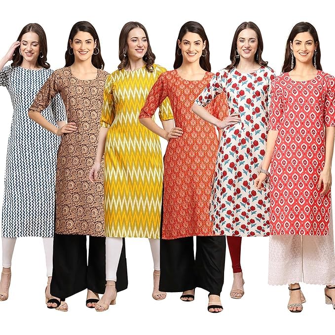 Image of Pinkmint Kurti for Women, Kurta for Women, Kurti, Digital Printed Kurta, Women's Casual Kurta, Kurta Set, Office Wear Kurta, Straight Kurta, Kurta Combo