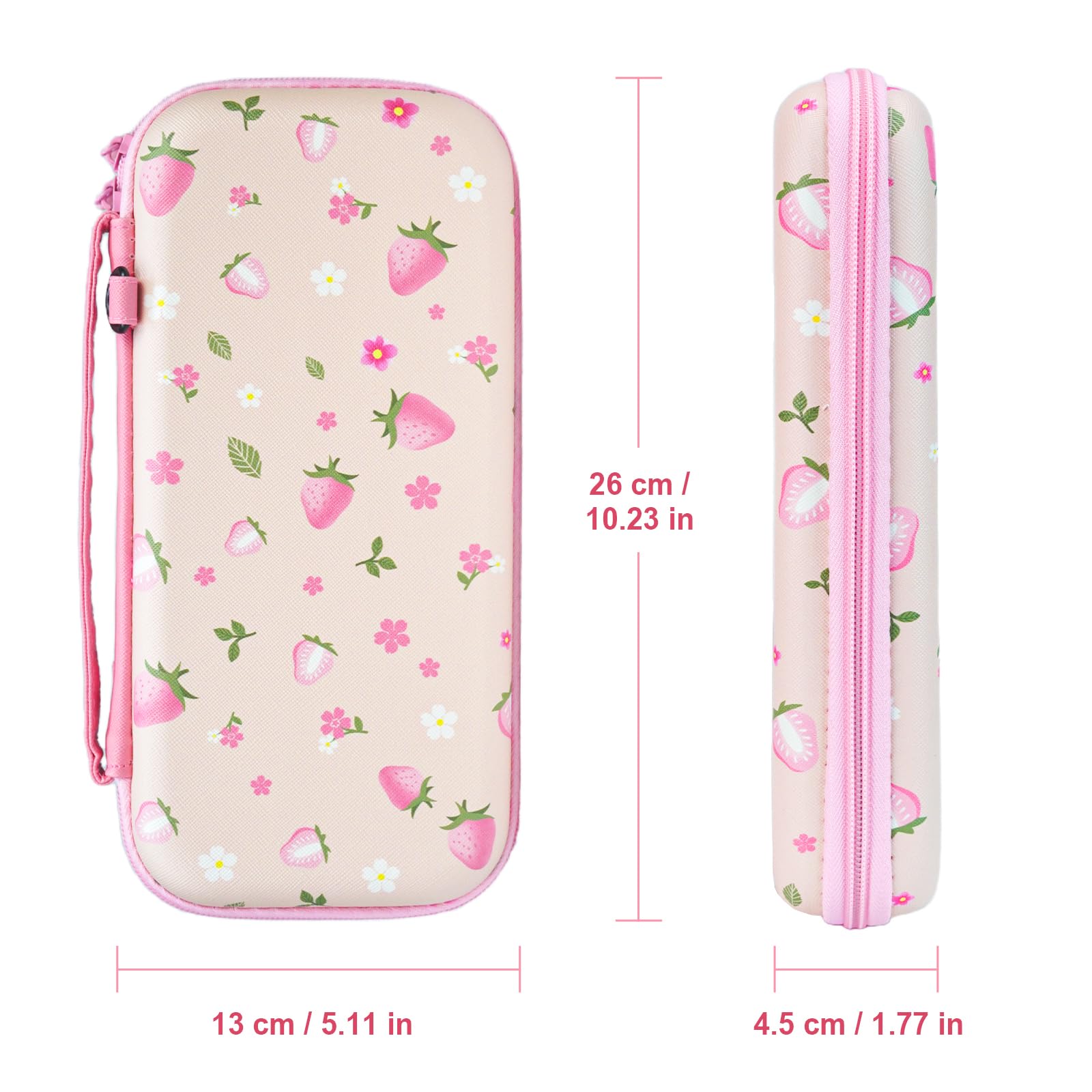 Switch Lite Protective Case 19 in 1 Accessories Bundle with Carrying Case, Switch Lite Carrying Case Travel Game Case with Screen Protector Cover, Humb Grips,Stand,Clear Case for Girls (Berry Pink)