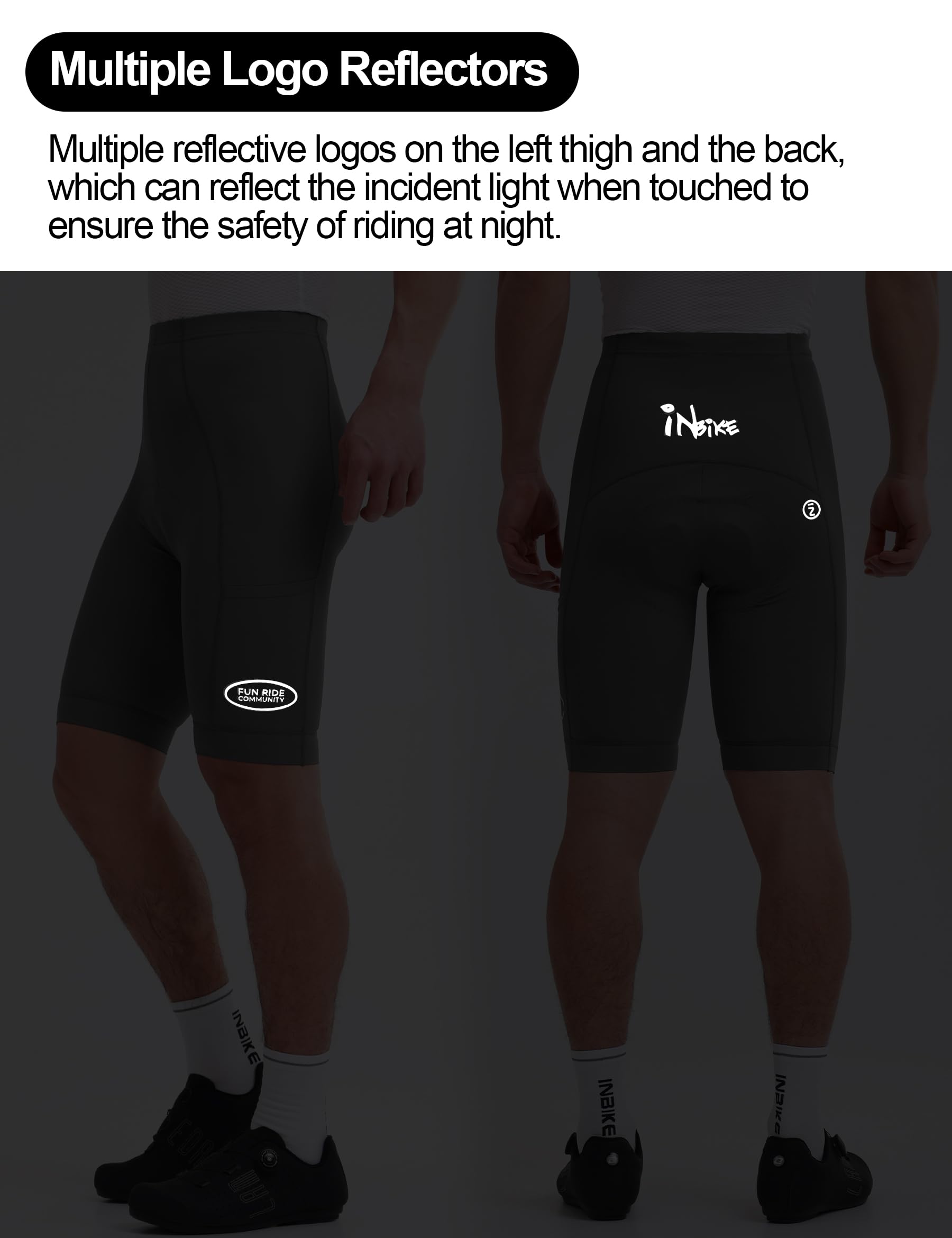 INBIKE Pantalones Cortos de Ciclismo 3D Gel para Bicicleta de Carretera MTB