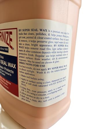 RV Super Seal Wax for Autos, RVs, Airstream, Boats, Planes to Protect New Paint 1 Gallon Container; A Trusted Name Since 1968