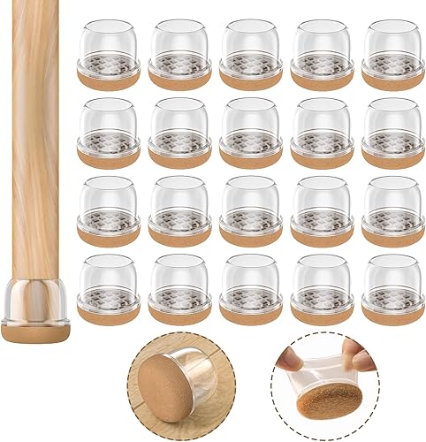 20 protectores de suelo de silicona para patas de silla protectores transparentes para patas de muebles para suelos de madera dura fundas para patas