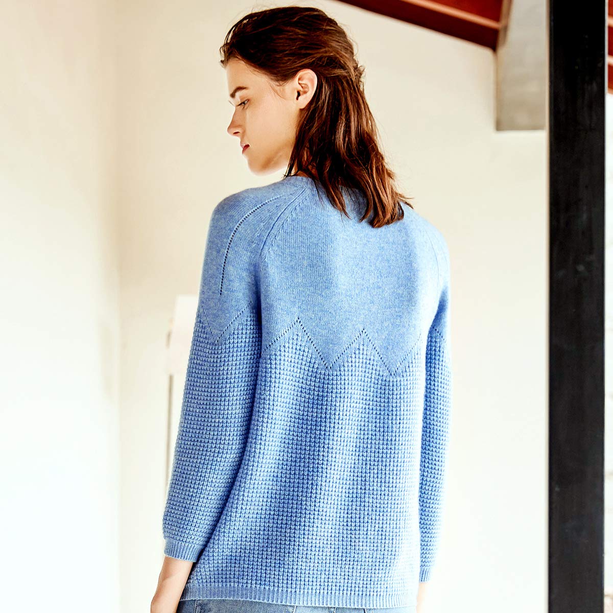 ZHILI 2018 Maglia da Donna in Cashmere dal Taglio Rilassato da Donna Autunno Inverno
