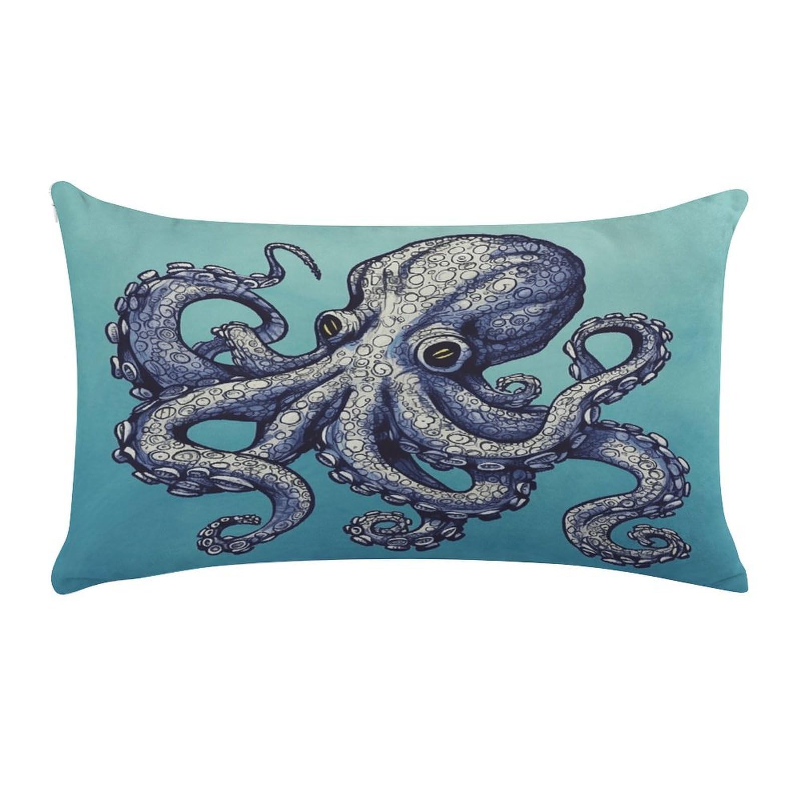 VstaDank Octopus Design Throw Pillow Cover Rectangular Lumbar Throw Pillow Case Soft Farmhouse Accent Decorative Cushion Cases Short Plush Pillowcase with Zipper 12 X 20 Inch