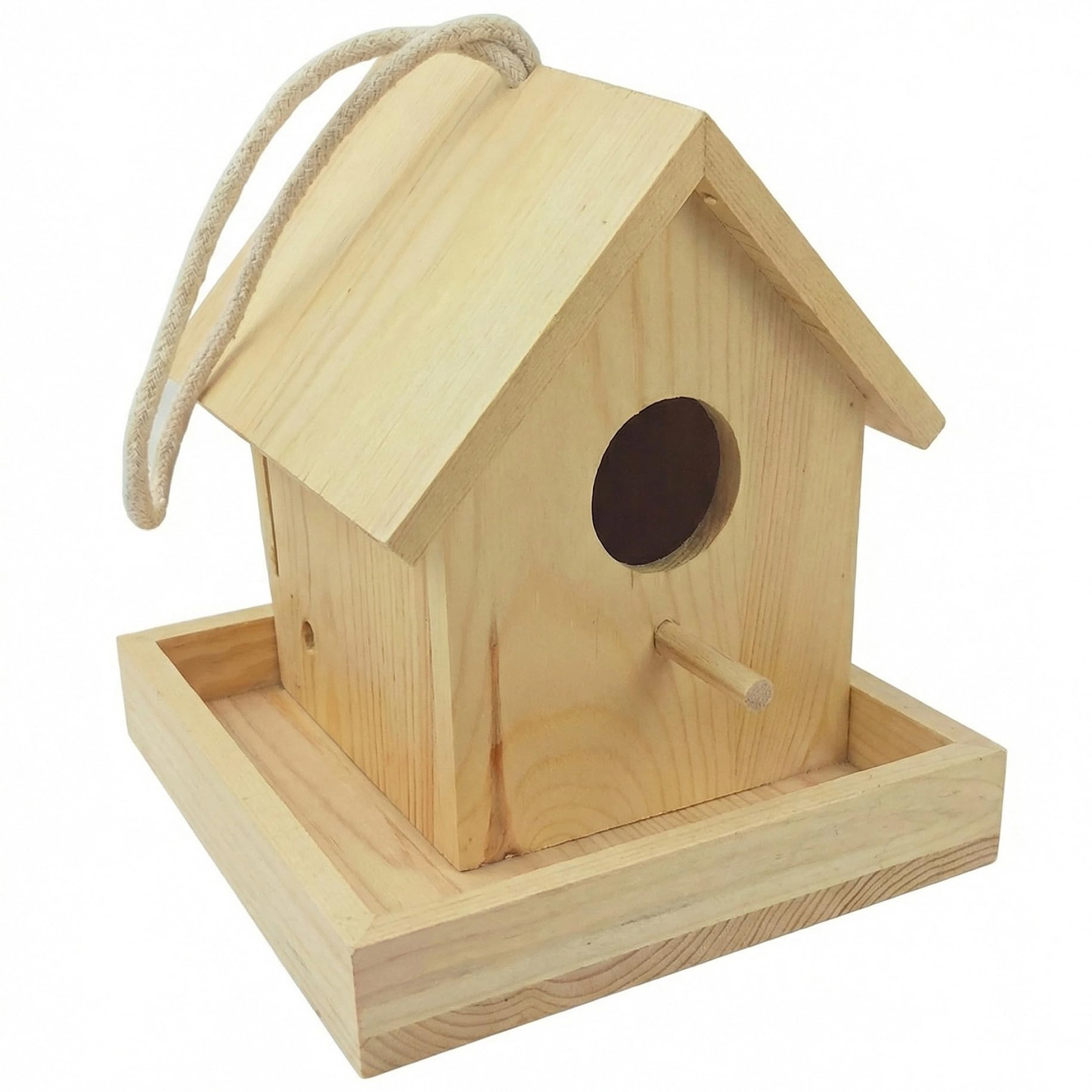 Nichoirs à oiseaux en bois extérieur avec corde suspendue abri d'hiver cour