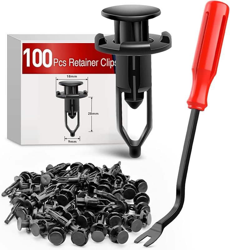 Presilhas Automotivas de Nylon Tipo Push Nilight para Toyota 9 mm – 100 unidades + Removedor