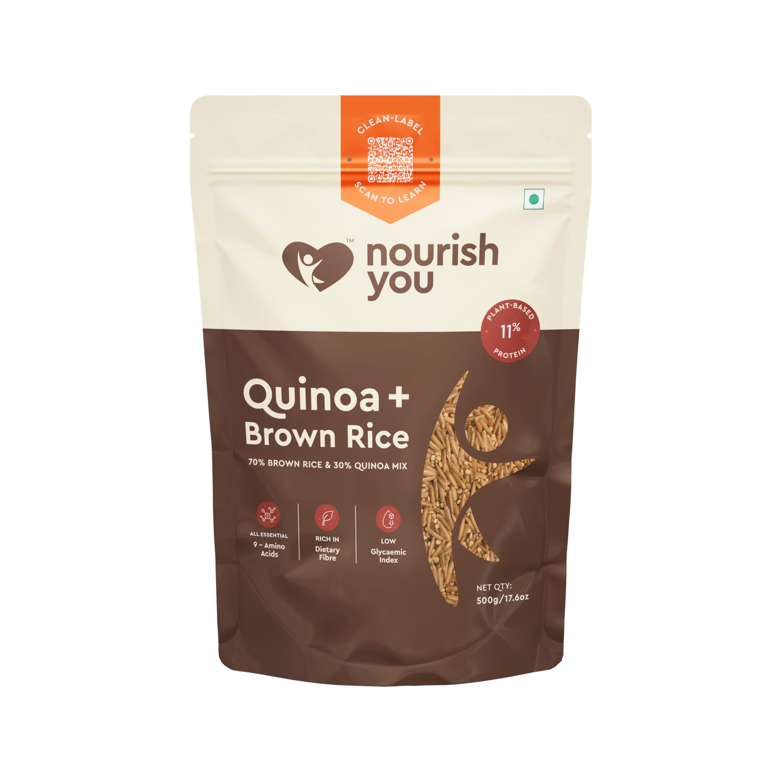 Nourishyou Organic Quinoa With Brown Rice Mix, 500Gm (Single Pack)