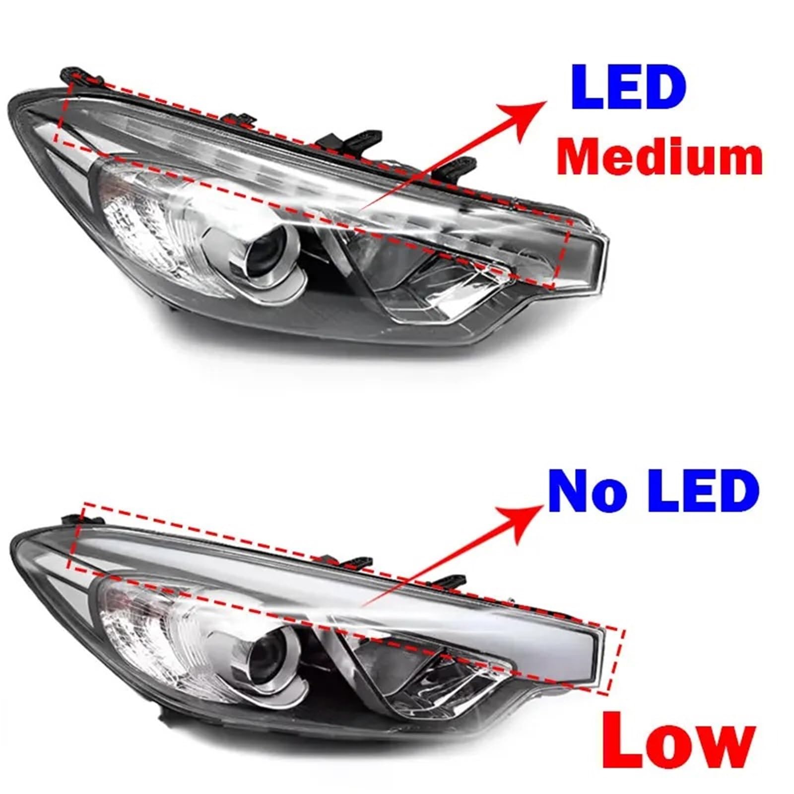 Faro Coche Faros Delanteros LED Para Coche Luces De Señalización Conjunto Conducción Accesorios Para Kia Para Forte K3 2012 2013 2014 Y 2015 Faros Delanteros(LED Left)