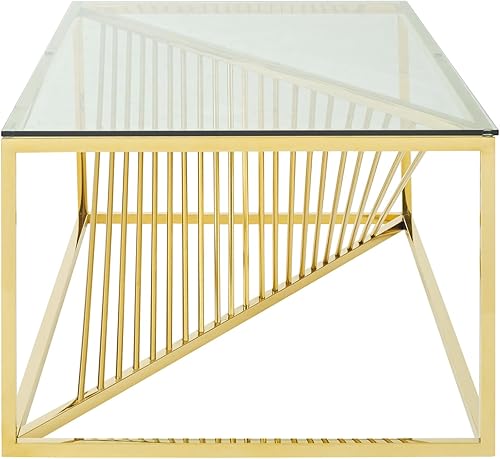 Miniatura 193 de Mesa auxiliar moderna de cristal de 20 pulgadas con marco de metal, mesa de noche, mesa esquinera para sala de estar, oficina en casa, dormitorio