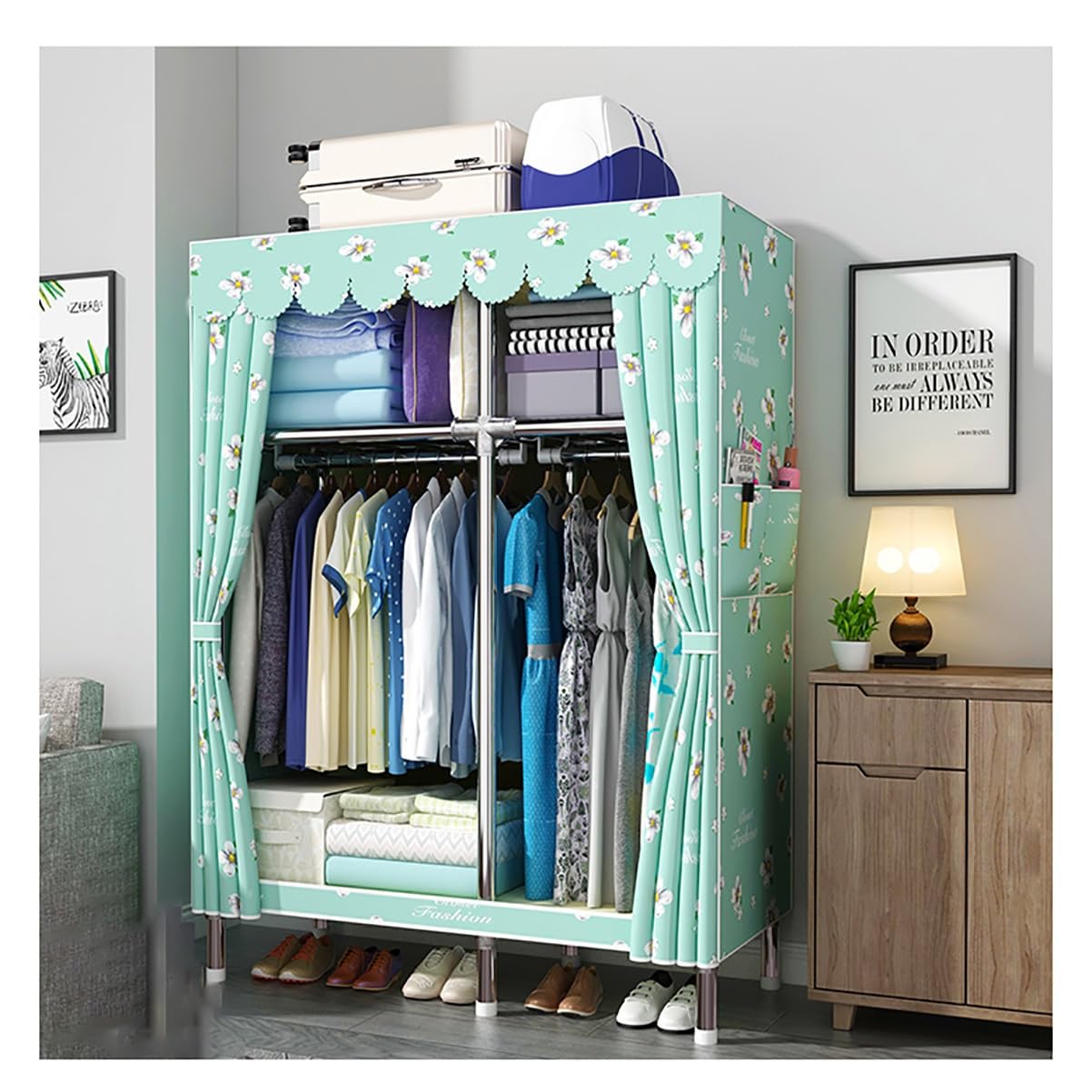 Amazon｜ワードローブカバー付き ワードローブクローゼット 洋服ダンス