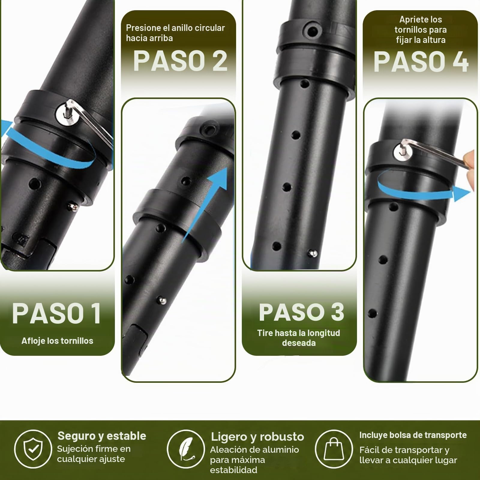 COOLYNX Bastón Plegable con Asiento, bastón con Capacidad de Asiento 250kg, Taburete Ligero retráctil para Personas Mayores y Adultos, Baston Silla Plegable Mejorados con cojín y Bolsa de Transporte