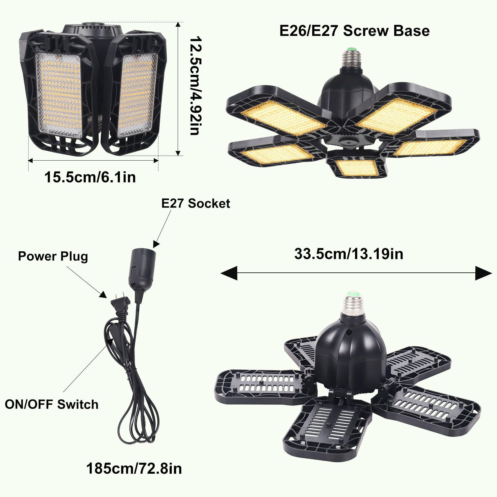 Lampade per Piante Coltivazione, E27 300W 780 LEDs Settore Lampada per Piante, Grow Light per Piante da Interno