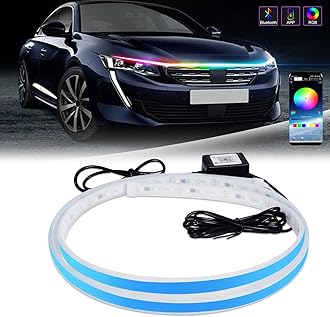 LED Strip Lights for Cars, Car Hood LED Strip 1.5M (60 Inch) Car Hood Strip Light Multicolor Strip Daytime Running Light APP Control 1set