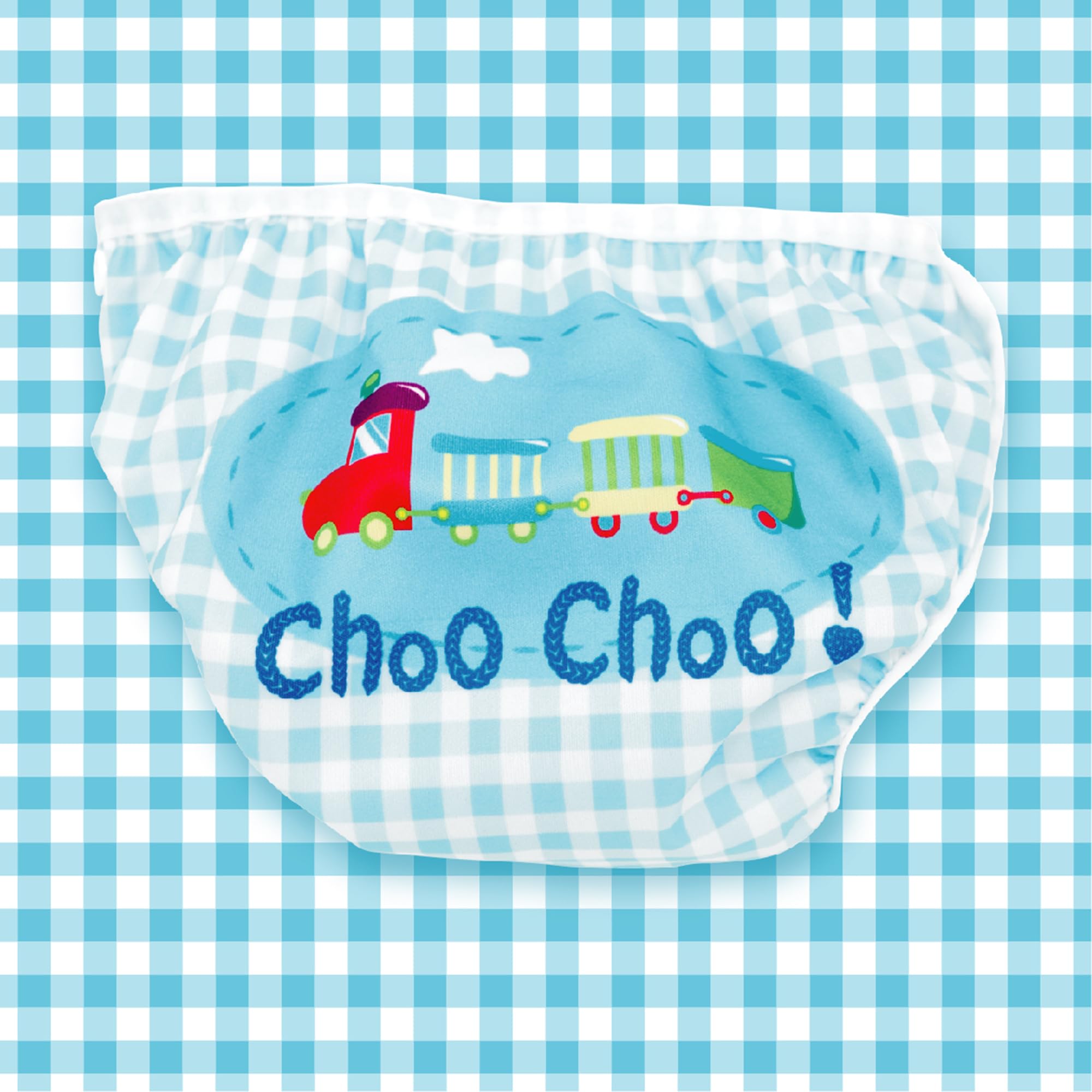 S1 Baby Swim Diaper - Reusable and Adjustable Fit for 18-31 lbs Infants, Triple-Layer Leak Protection, Sun Safe, Durable, Eco-Conscious, Perfect for Pools and Beaches (Train)