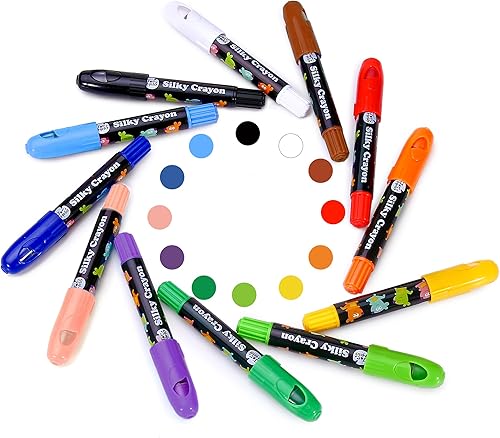Miniatura 7 de Jar Melo Crayones clave para niños 12 colores no tóxicos, no sucios, para niños de 2 a 8 años, crayones gigantes para niños pequeños, 12 colores,