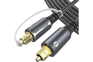 15ft Optical Audio Cable by Warrky: Unparalleled Audio Clarity in a Slim, Durable Design