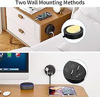 Vista 5 de NTONPOWER 2 Prong Power Strip, 1875W 2 Prong to 3 Prong Outlet Adapter, 2 Prong Extension Cord 5 ft, Rotating Plug, Wall Mount, 3 Outlet 2 USB A+2